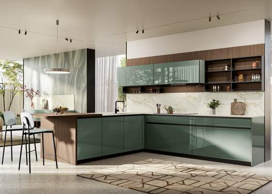 Cucine in vetro moderne: la tendenza per uno stile sostenibile
