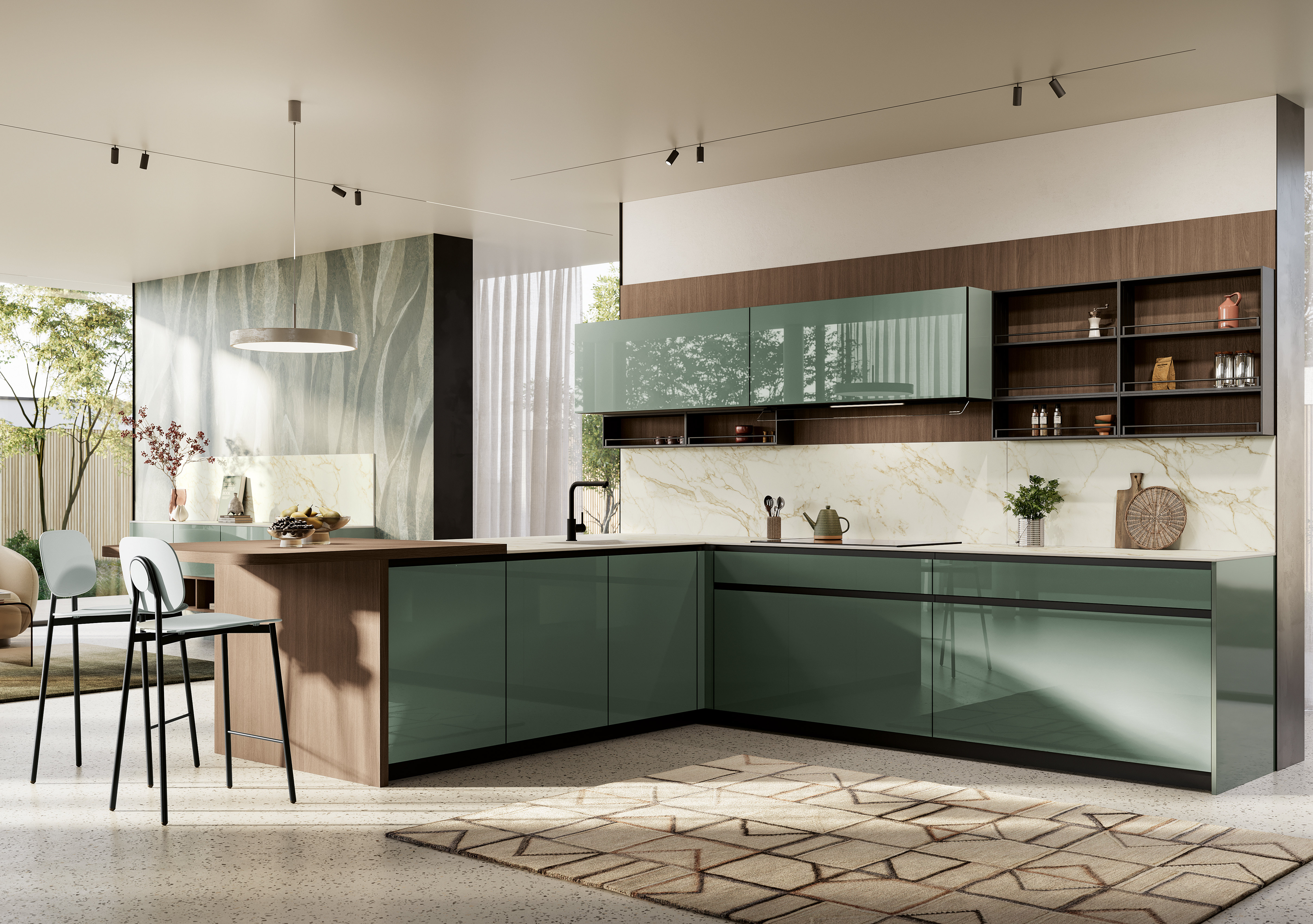 Altea, la cucina moderna con materiali di pregio.