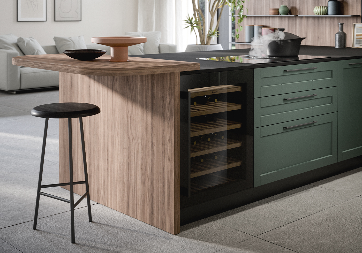 Piano di lavoro in Fenix NTM® nero Ingo. 