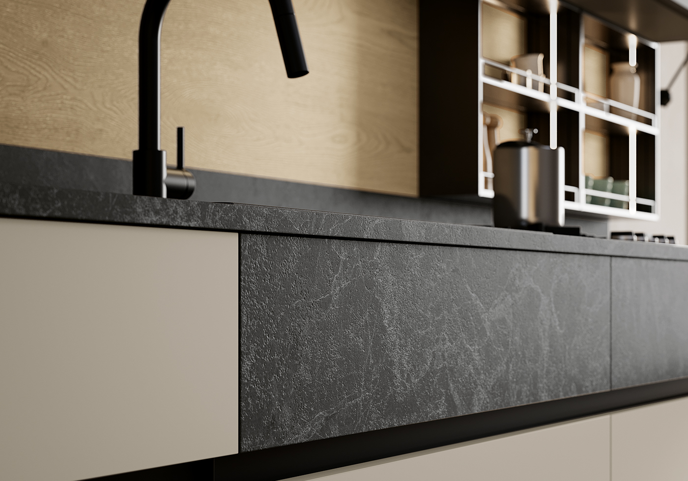 Top in laminato pietra Carbomine.