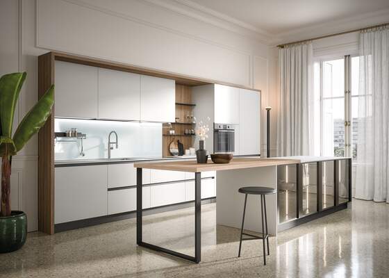 Cucine moderne a ponte o con portale: quali caratteristiche e vantaggi?